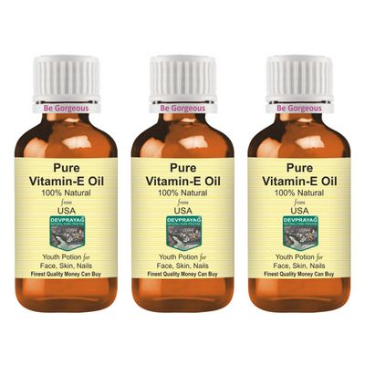 DEVPRAYAG Pure Vitamin E Oil (Pack of Three) 100mlx3 (10 oz)