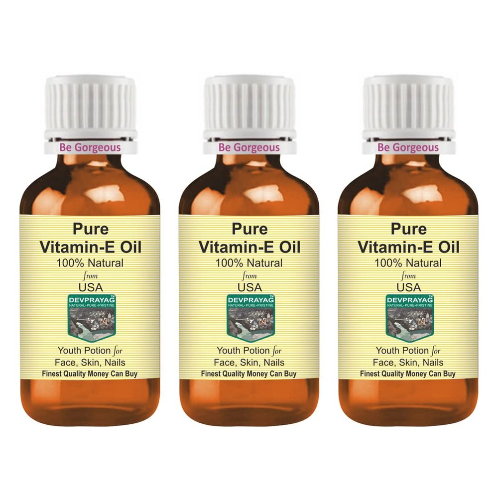 DEVPRAYAG Pure Vitamin E Oil (Pack of Three) 100mlx3 (10 oz)
