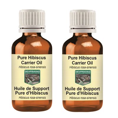 Devprayag Pure Hibiscus Carrier (Infused) Oil (Hibiscus rosa-sinensis) (Pack of Two) 100mlx2 (6.76 oz)