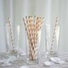 500 pcs Party Paper Drinking Straws Bulk, Glitter Holiday Restaurant Coffee Cocktail Juice Bar Kids Baby Bridal Shower Wedding Birthday Craft Lollipop Cake Pop Sticks (Rose Gold Foil Stripe) view 3