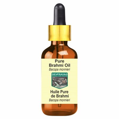 DEVPRAYAG Pure Brahmi Oil (Bacopa monnieri) with Glass Dropper 100ml (3.38 oz)