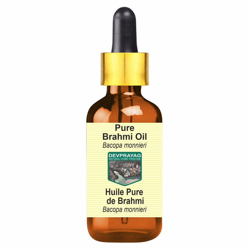 DEVPRAYAG Pure Brahmi Oil (Bacopa monnieri) with Glass Dropper 100ml (3.38 oz)