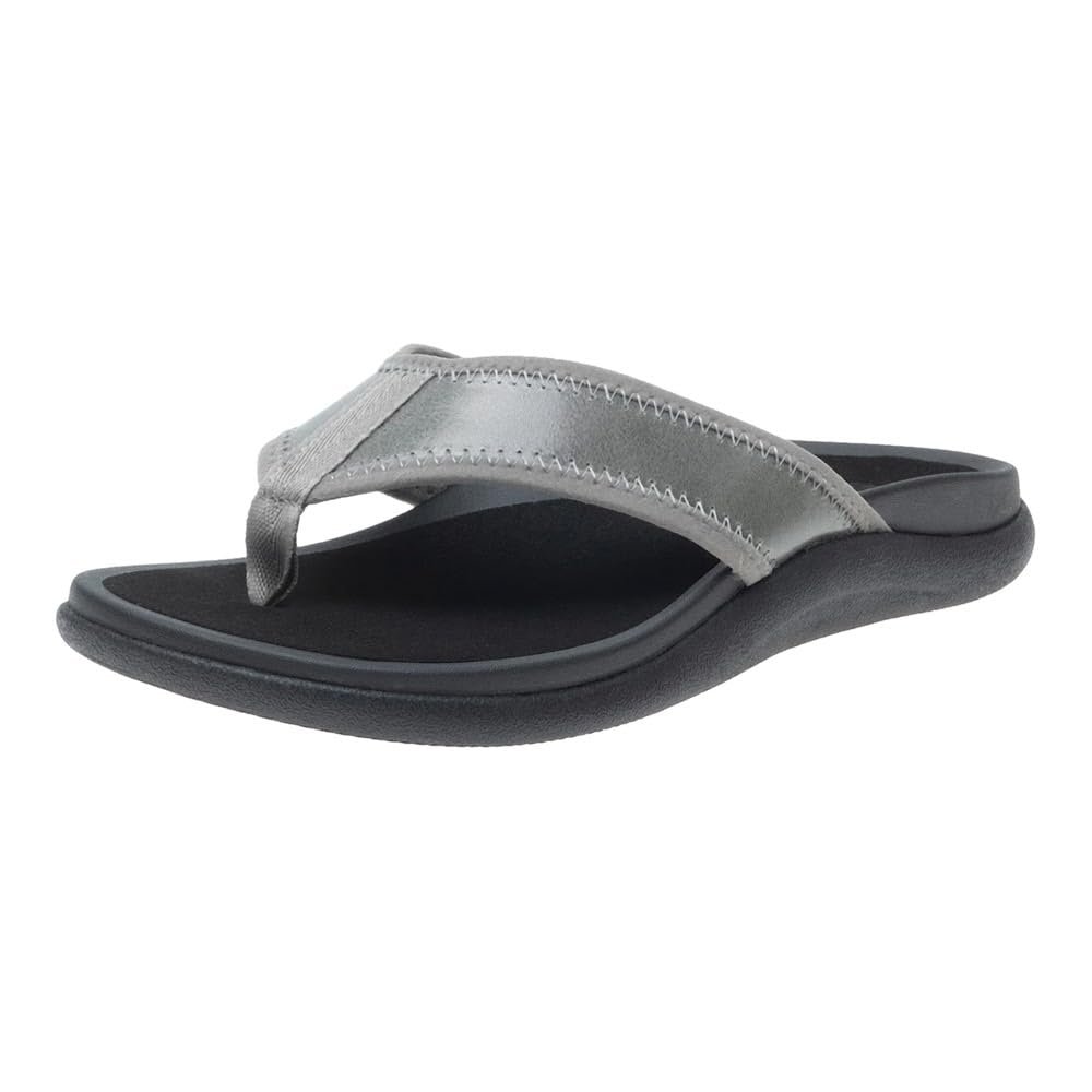 ABEO Laguna Flip Flops For Women | Orthopedic Sandals | Arch Support Sandals | Ball of Foot Pain Relief | Built-In Metatarsal Pads Women | Ball Of Foot Cushions for Women Metallic 10 Medium
