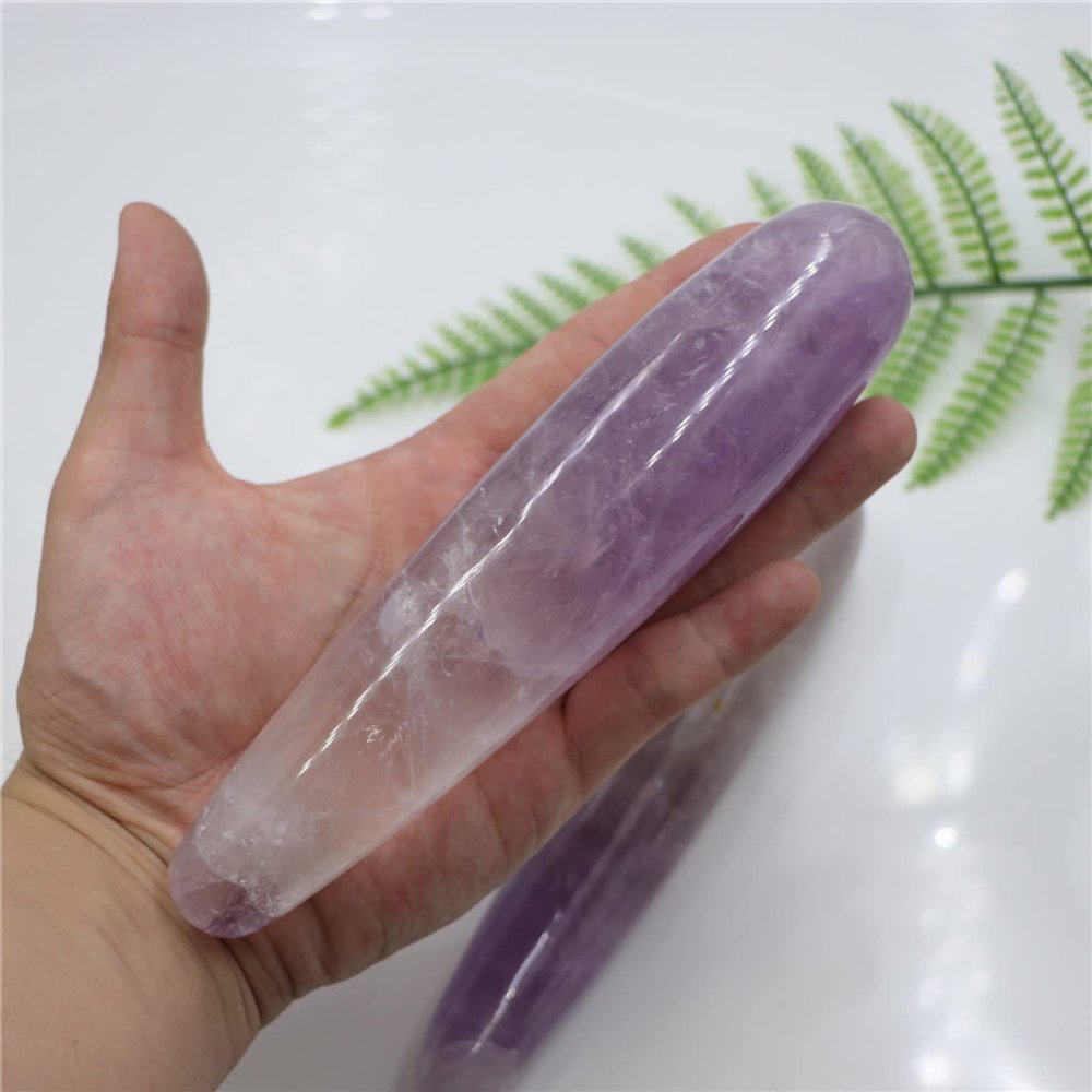 18cm Natural Amethyst Crystal Massage Wand Crystal Stone Yoni Wand Women Gift,18-4cm