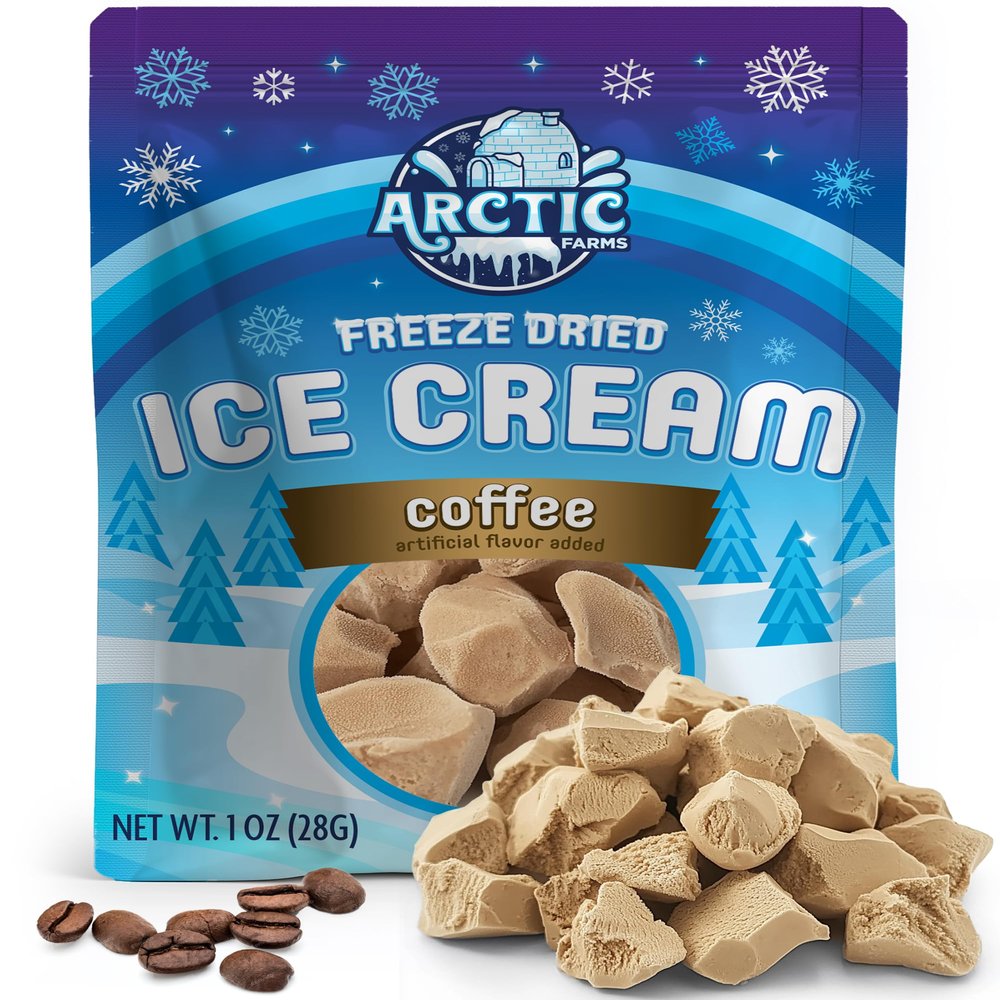 Arctic Farms Freeze Dried Ice Cream that Does Not Melt (Coffee, 1 Ounce)