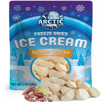 Arctic Farms Freeze Dried Ice Cream that Does Not Melt (Butter Pecan)