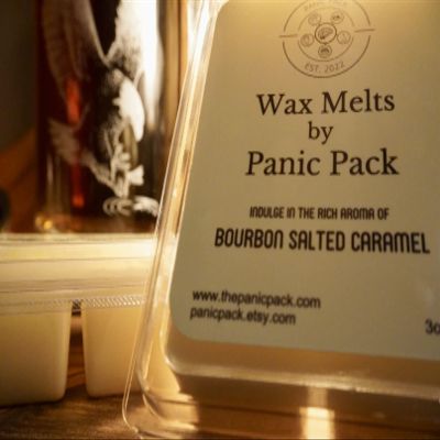 Bourbon Salted Caramel Wax Melts by Panic Pack Aromatherapy and Mental Health Products
