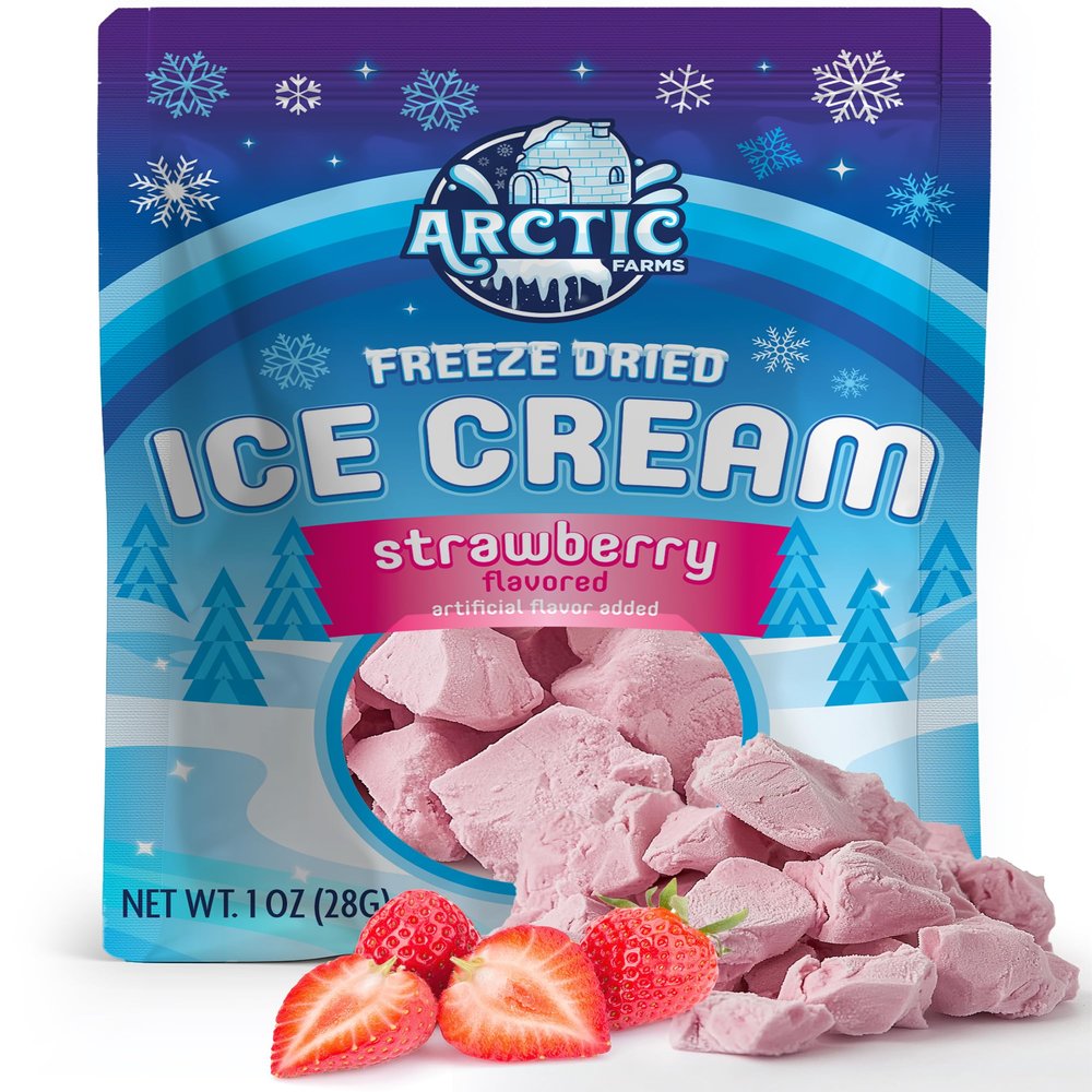 Arctic Farms Freeze Dried Ice Cream that Does Not Melt (Strawberry)