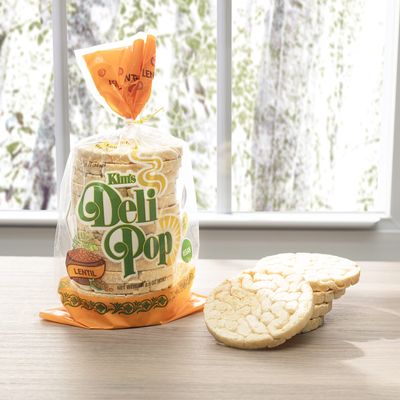 Deli Pop Grain Cakes 12 Pack | Lentil Flavor | 15 cakes per pack | Multigrain, Natural Vegan | Sugar Free Korean Snack | Low Calorie, Low Fat, Gluten Free Ingredients (Lentil Flavor)