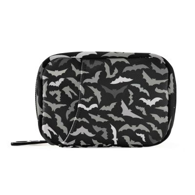 Sletend Pill Box Halloween Bats 7 Day Pill Case Travel Pill Organizer Bag with Zipper Portable Weekly Vitamin Medicine Supplement Holder Pouch Bag