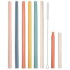 Reusable Straws, 6PCS Plastic Straws Bulk Detachable Plastic Drinking Straw Multicolor Thick Plastic Straws with Straw Brush view 1