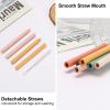 Reusable Straws, 6PCS Plastic Straws Bulk Detachable Plastic Drinking Straw Multicolor Thick Plastic Straws with Straw Brush view 4