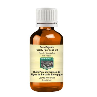 DEVPRAYAG Pure Organic Prickly Pear seed Oil (Opuntia ficus-indica) Cold Pressed 100ml (3.38 oz)