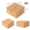 Dekun 3 Pack Premium 8x8x4 Inches Brown Gift Boxes, Easy Assemble Recyclable Bridesmaid Proposal Kraft Boxes Crafting Cupcake Boxes with Lids for Presents Packaging Christmas (8x8x4 inches) view 2