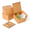 Dekun 5 Pack Premium 6x6x4 Inches Brown Gift Boxes with lid, Easy Assemble Recyclable Bridesmaid Proposal Kraft Boxes Crafting Cupcake Boxes with Lids for Presents/Packaging/Christmas (6x6x4 inches) view 1