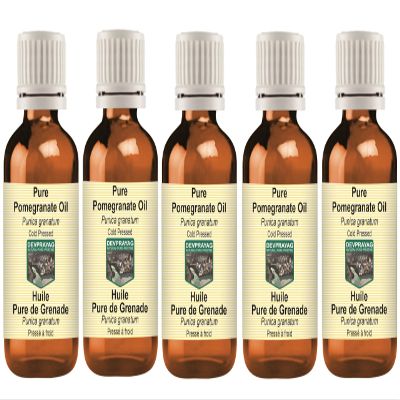 DEVPRAYAG Pure Pomegranate Oil (Punica granatum) Cold Pressed (Pack of five) 100ml X 5 (16.9 oz)