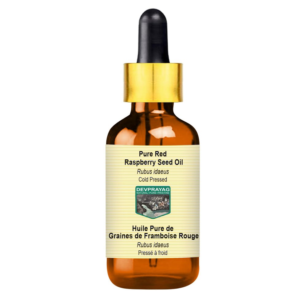 DEVPRAYAG Pure Red Raspberry Seed Oil (Rubus idaeus) with Glass Dropper Cold Pressed 50ml (1.69 oz)