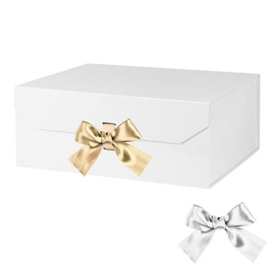 GoooodGift White Large Gift Box 13x11x5.3 Inches,Gift Box with Lid Magnetic Closure, Christmas, Rectangle Collapsible Gift Boxes for men shoes (Glossy White)