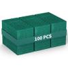 100 Pack Heavy Duty Scouring Pads 3x4 Inch  Green Scrubbing Pads, Non Scratch Bulk Scrub Pads for Kitchen, Dishes, Pots, Pans, Grill & Household Cleaning  Reusable Multipurpose Scrubber Pads view 1