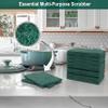 100 Pack Heavy Duty Scouring Pads 3x4 Inch  Green Scrubbing Pads, Non Scratch Bulk Scrub Pads for Kitchen, Dishes, Pots, Pans, Grill & Household Cleaning  Reusable Multipurpose Scrubber Pads view 3