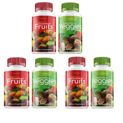90 Capsules Each Bottle 540 Capsules superfoods Veggies Greens and Reds Fruits Triple Pack