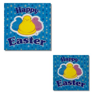 Happy Easter Peeps Disposable Paper Napkins Spring Party Classroom Decorations (Blue)