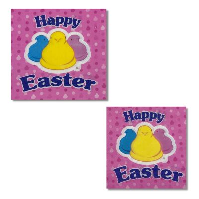 Happy Easter Peeps Disposable Paper Napkins Spring Party Classroom Decorations (Pink)
