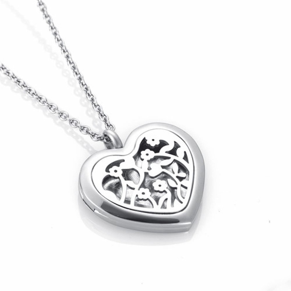 BIAIHQIE Heart Diffuser Essential Oil Perfume Pendant Necklace Pads As Gift