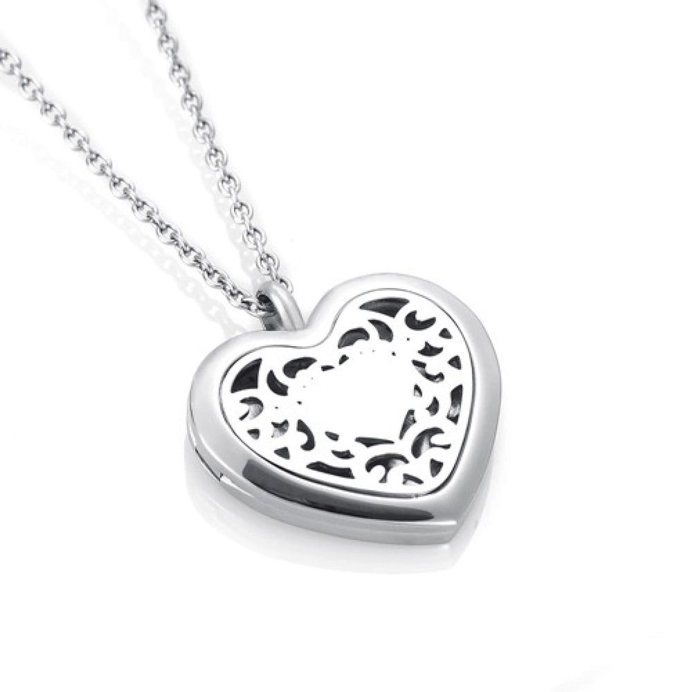 BIAIHQIE Heart Diffuser Essential Oil Perfume Pendant Necklace Pads As Gift
