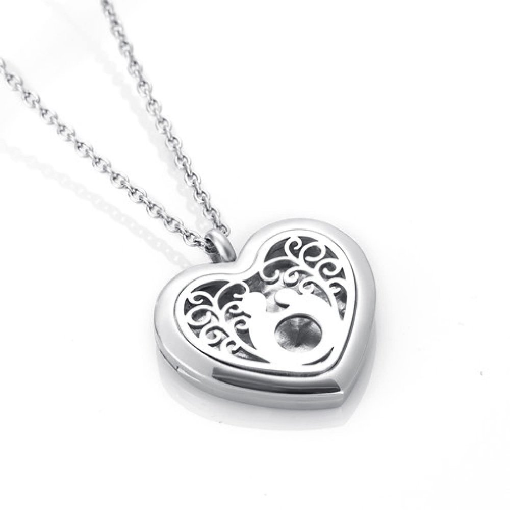 BIAIHQIE Heart Diffuser Essential Oil Perfume Pendant Necklace Pads As Gift