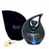 KEEPSAKE COMPANY White Teardrop Small Urns for Human Ashes/Mini Urn with Sky Blue Heart/Cremation Keepsakes for Ashes/Ash Holders (Green - Blue Waterfall, Large - (L) (156 Cu in)) view 1