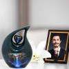 KEEPSAKE COMPANY White Teardrop Small Urns for Human Ashes/Mini Urn with Sky Blue Heart/Cremation Keepsakes for Ashes/Ash Holders (Green - Blue Waterfall, Large - (L) (156 Cu in)) view 3
