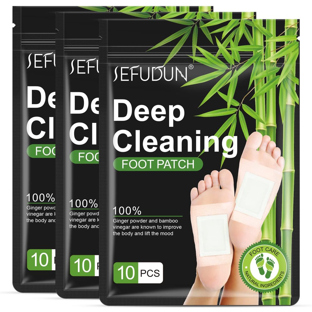 30PCS Deep Cleansing Foot Pads, Adhesive Sheets for Foot and Body Care Better, Natural Ginger Powder Bamboo Vinegar Foot Patches