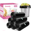 4 Gallon 180pcs Small Black Trash Bags Strong Garbage Bags,Bathroom Trash Can Bin Liners, Plastic Bags for Bedroom, Waste Basket Liner, Fit 12-15 Liter, 3.5,4,4.5 Gal(4G-Black) view 1