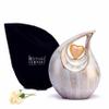Teardrop Heart Urn for Human Ash| Cremation Urns Ashes |Urn for Human Ashes | Decorative Cremation Urn | Large | 2.5 Litre Capacity | White - Golden view 1