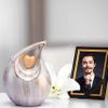 Teardrop Heart Urn for Human Ash| Cremation Urns Ashes |Urn for Human Ashes | Decorative Cremation Urn | Large | 2.5 Litre Capacity | White - Golden view 4