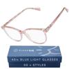 Sleep ZM 100% Wayfarer Classic Blue Light Blocking Glasses - Better Sleep Anti Eye Strain Protection - Computer Gaming Women Men - Pink Dot - Daytime Clear Lens view 1