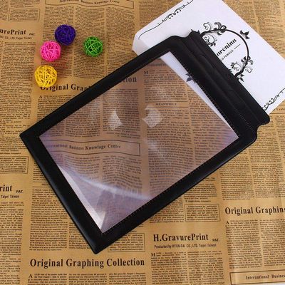 A4 Glass Sheet Magnifier,A4 3X Magnifier Sheet Large Magnifying Glass Book Reading Aid PVC Lens,