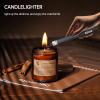 2 PCS Long Lighter, Candle Lighters Electric Lighter, Rechargeable Arc with LED Display, Lighters for Candle Aromatherapy Camping BBQ Gas Stoves-Deep Black view 4