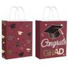 12 Pieces Graduate Gift Bags, Graduation Party Favor Gifts Wrapping Bags for Graduation Season Theme Party Supplies Decoration (Red Gold) view 1