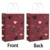 12 Pieces Graduate Gift Bags, Graduation Party Favor Gifts Wrapping Bags for Graduation Season Theme Party Supplies Decoration (Red Gold) view 4