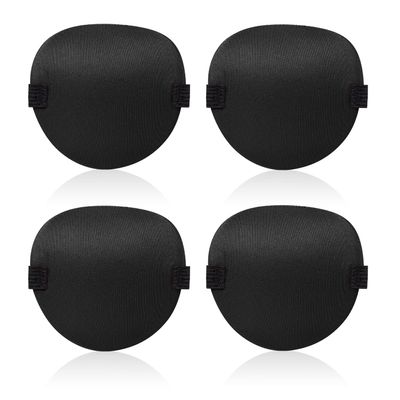 4pcs Eye Patches, Medical Eye Patches for Adults, Soft 3D Adjustable Lazy for Left & Right for Improving Weak Strabismus, Surgery Recovery Period (Black)