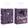 12 Pieces Graduate Gift Bags, Graduation Party Favor Gifts Wrapping Bags for Graduation Season Theme Party Supplies Decoration (Purple Gold) view 1