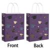 12 Pieces Graduate Gift Bags, Graduation Party Favor Gifts Wrapping Bags for Graduation Season Theme Party Supplies Decoration (Purple Gold) view 4