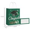 12 Pieces Graduate Gift Bags, Graduation Party Favor Gifts Wrapping Bags for Graduation Season Theme Party Supplies Decoration (Green Gold) view 2