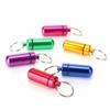 8Pcs Mini Pill Case Waterproof Pills Jewelry Secret Box Bottle Holder Aluminum Keychain Each Color 1Pcs Convenient and Practical view 2