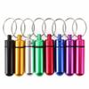 8Pcs Mini Pill Case Waterproof Pills Jewelry Secret Box Bottle Holder Aluminum Keychain Each Color 1Pcs Convenient and Practical view 3