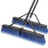 24 inches Push Broom Outdoor for Deck Driveway Garage Yard Patio Concrete Floor Cleaning-Blue-2 Pack view 1
