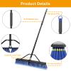 24 inches Push Broom Outdoor for Deck Driveway Garage Yard Patio Concrete Floor Cleaning-Blue-2 Pack view 2