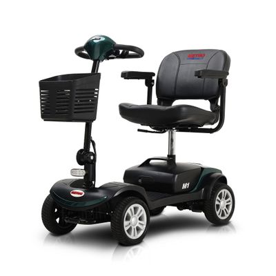 Folding Mobility Scooter for Seniors 4 Wheel Scooter for Adults Electric Medical Scooter Compact for Foldable in Boot Trunk for Traveling with Seniors (Metal Green)